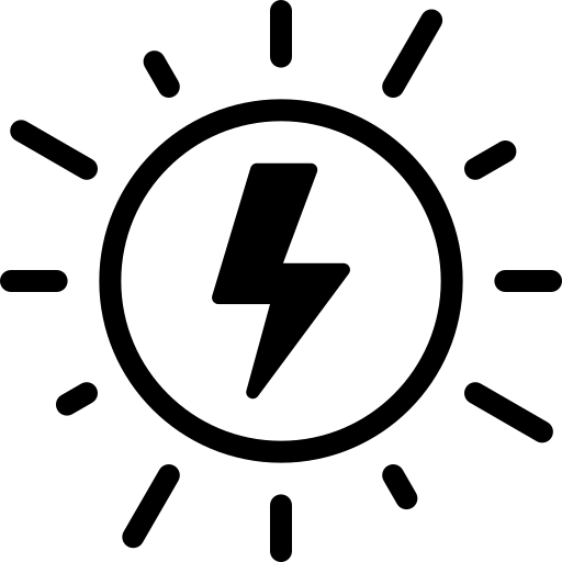 Sun and lightning bolt icon representing natural daily energy